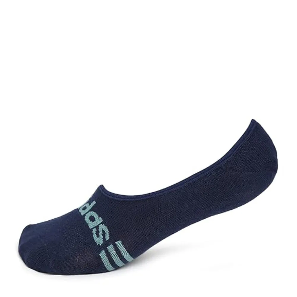 Adidas Men's Flat Knit No Show Socks (Collegiate Navy/Light Grey/Black)