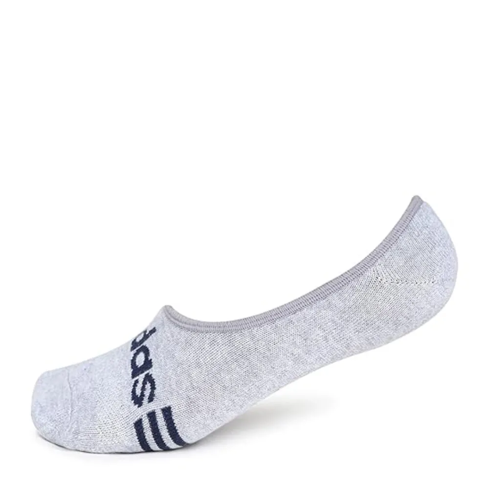 Adidas Men's Flat Knit No Show Socks (Collegiate Navy/Light Grey/Black)