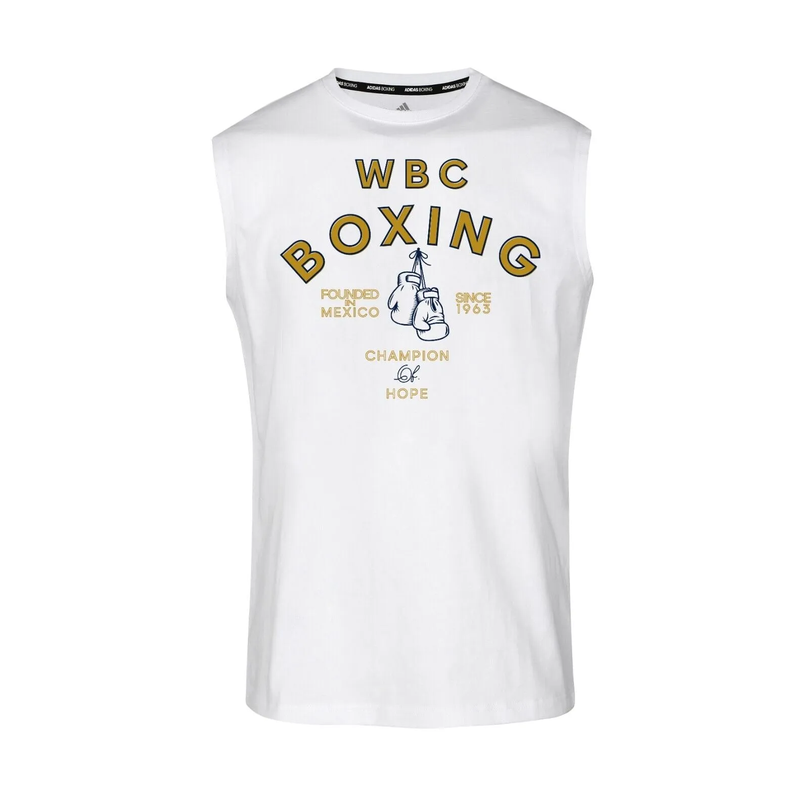 adidas WBC Boxing Vest White Cotton