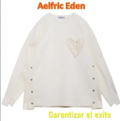 Aelfric Eden  |Heart Unisex Sweat Street Style U-Neck Long Sleeves Plain