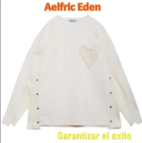 Aelfric Eden  |Heart Unisex Sweat Street Style U-Neck Long Sleeves Plain