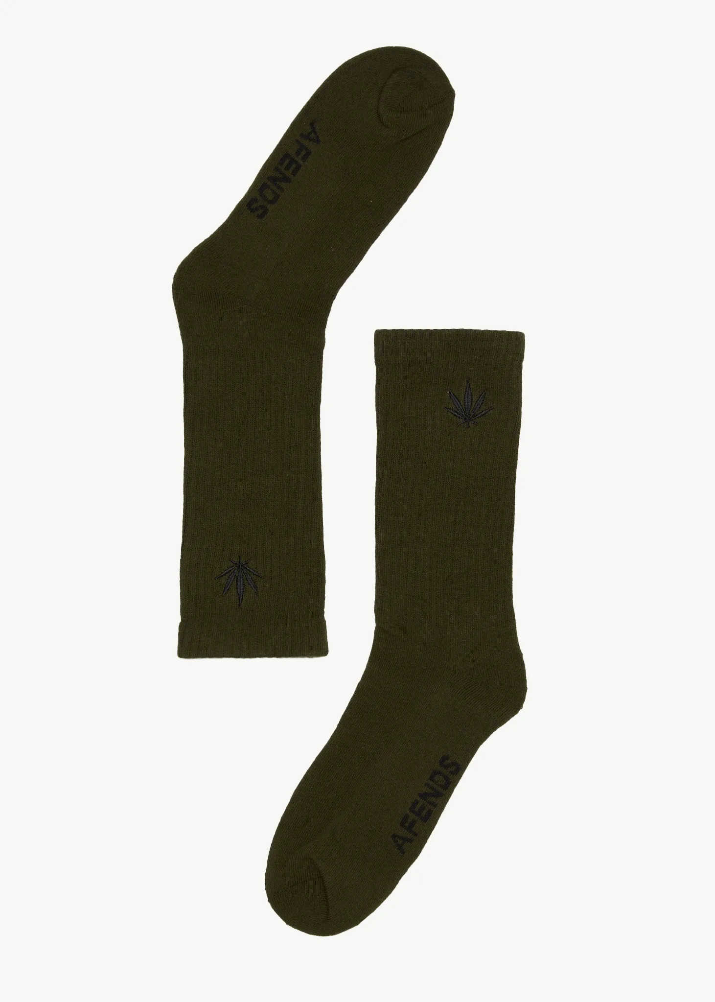 AFENDS Mens Happy - Crew Socks - Military