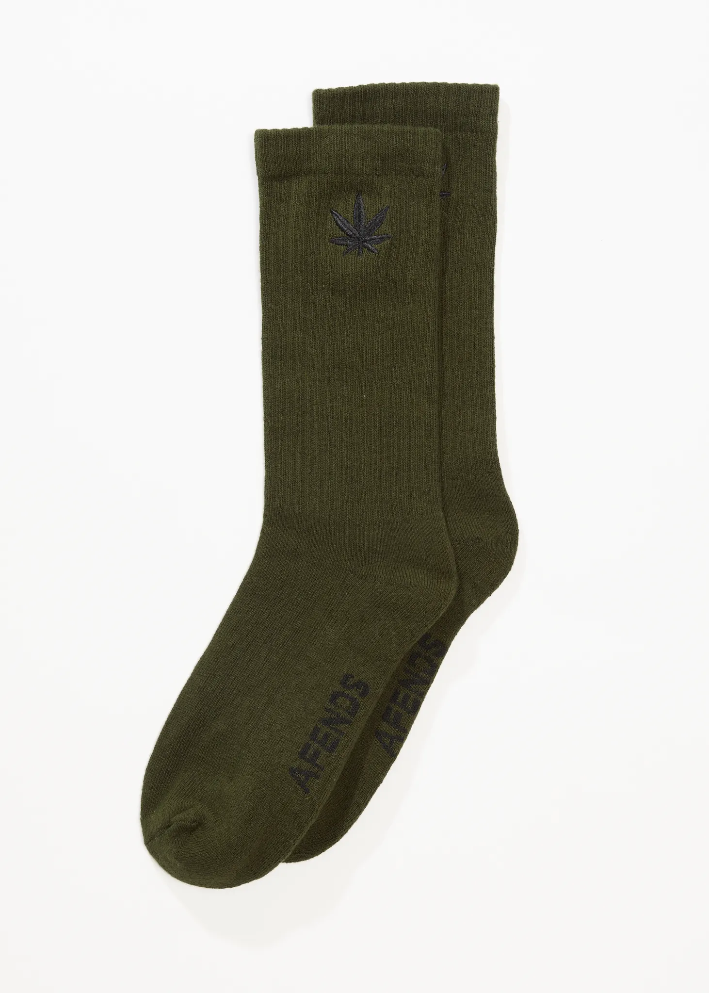 AFENDS Mens Happy - Crew Socks - Military