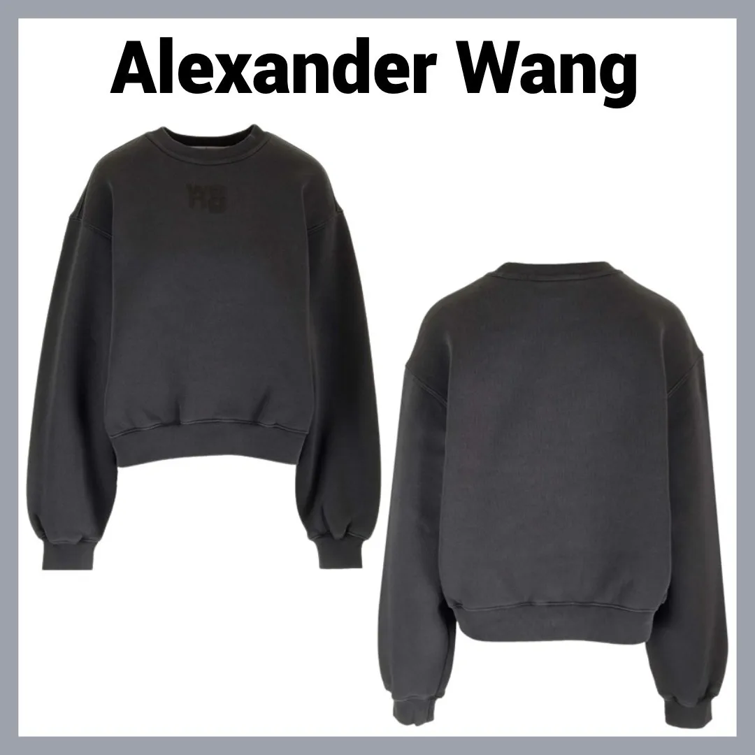 Alexander Wang  |Crew Neck Unisex Sweat Street Style Long Sleeves Plain