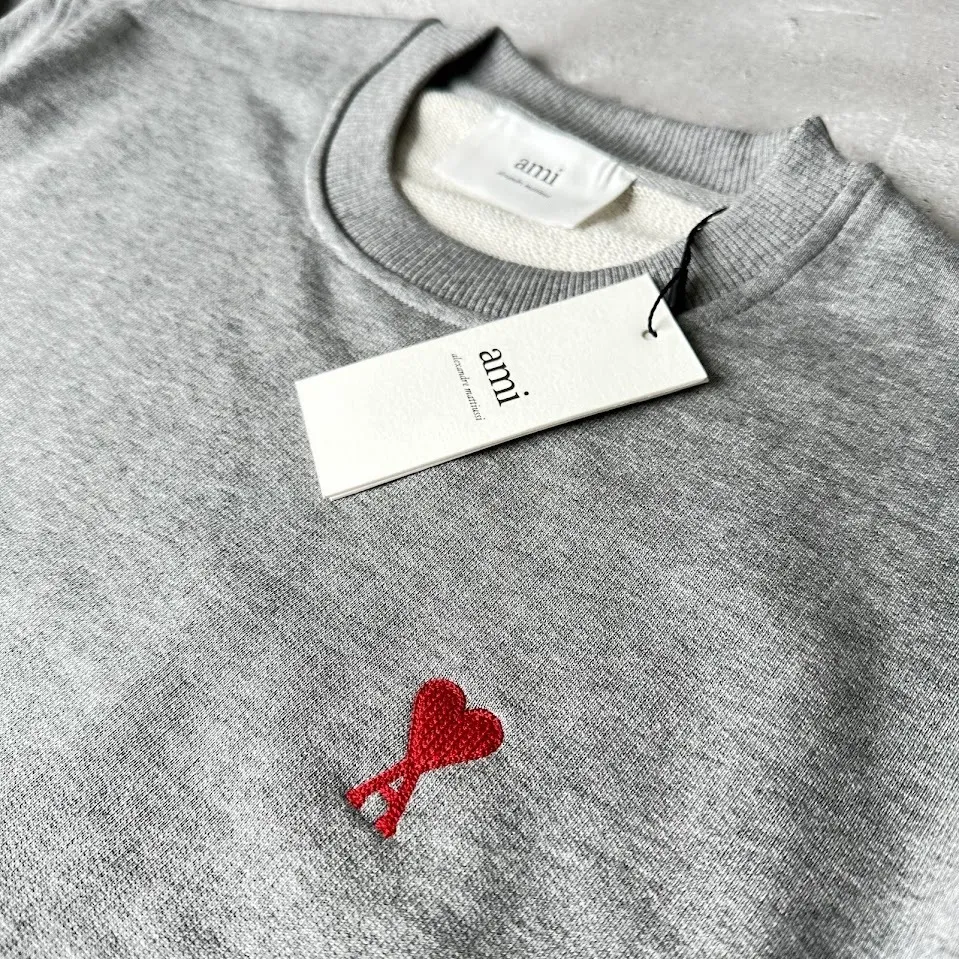 AMI PARIS  |Crew Neck Heart Unisex Street Style Long Sleeves Plain