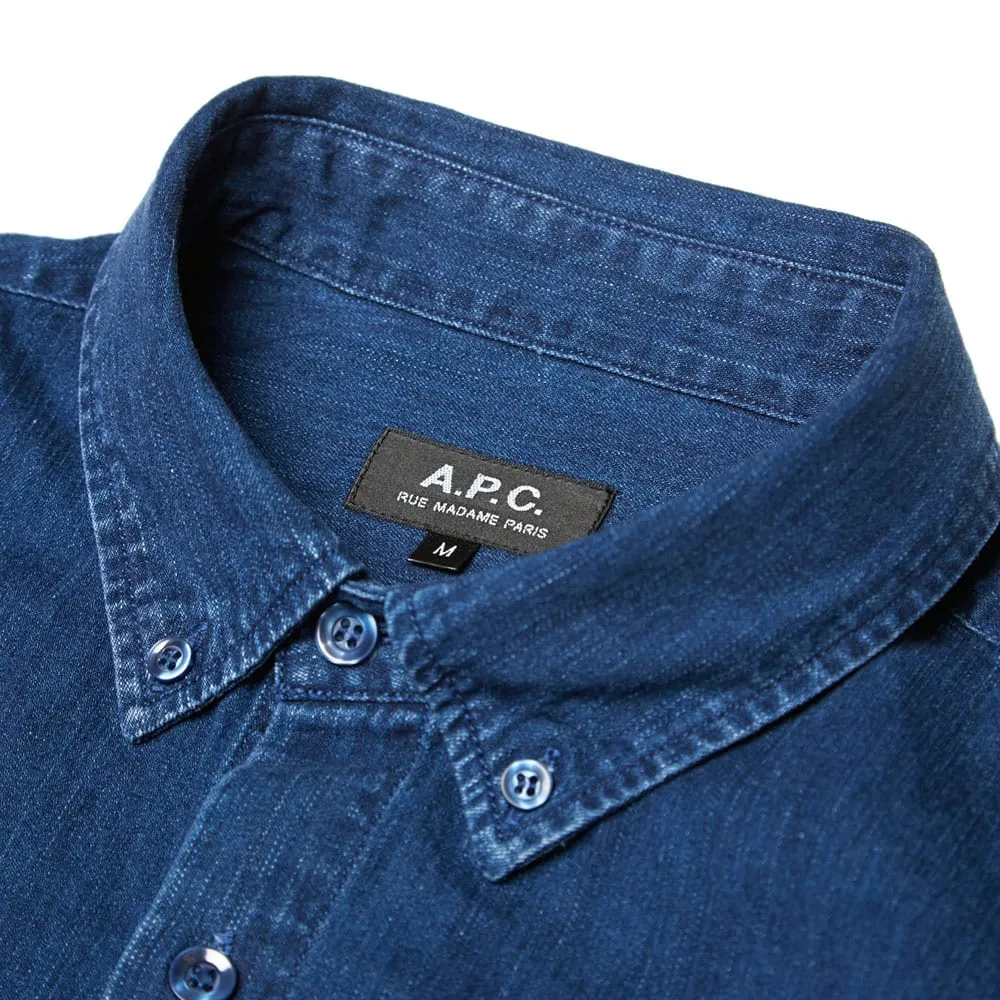 A.P.C. Denim Button Down ShirtWashed Indigo