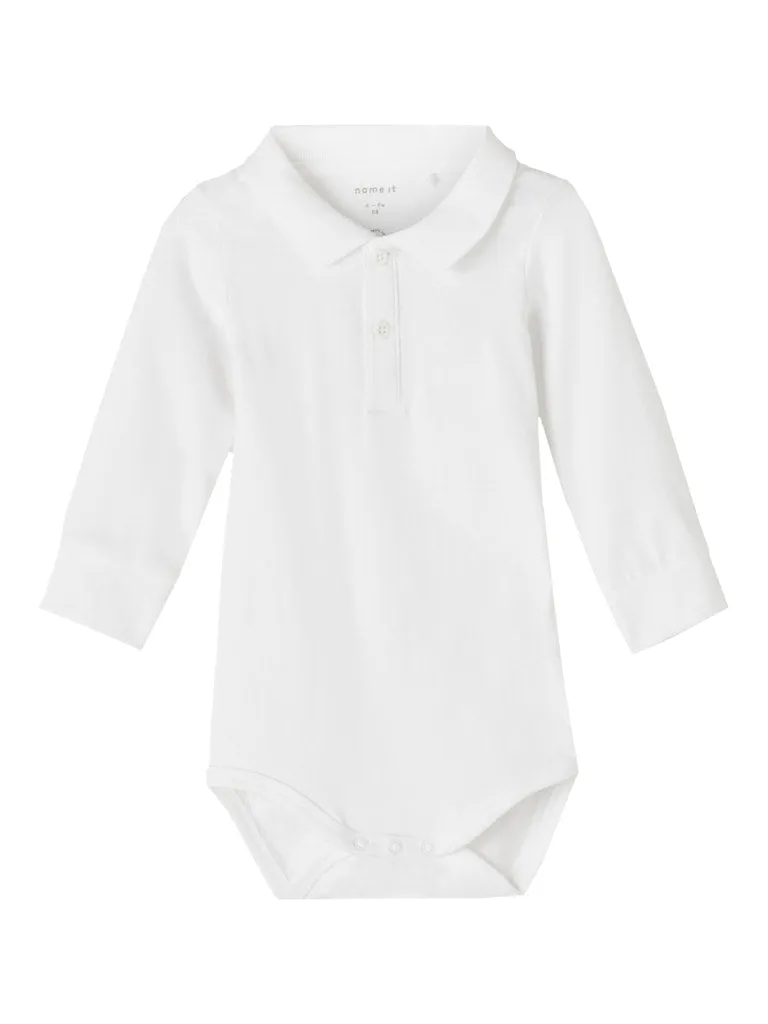 Baby Boy Long Sleeve Bodysuit - White