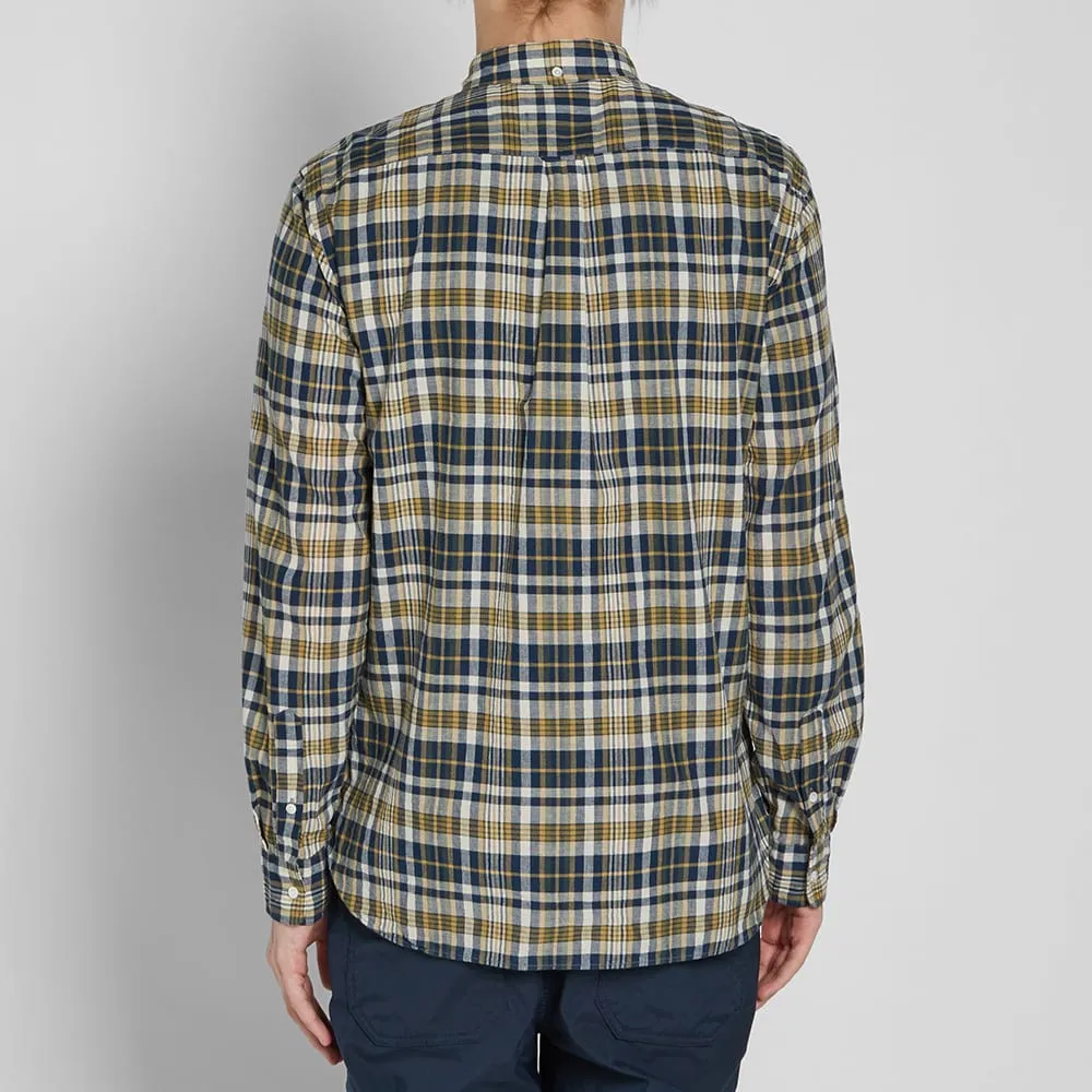 Beams Plus Button Down Madras ShirtNavy