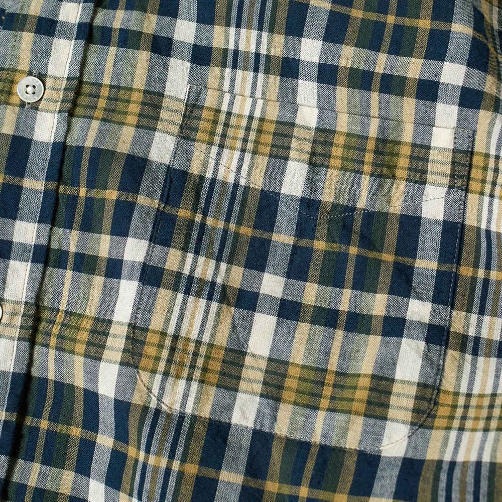 Beams Plus Button Down Madras ShirtNavy