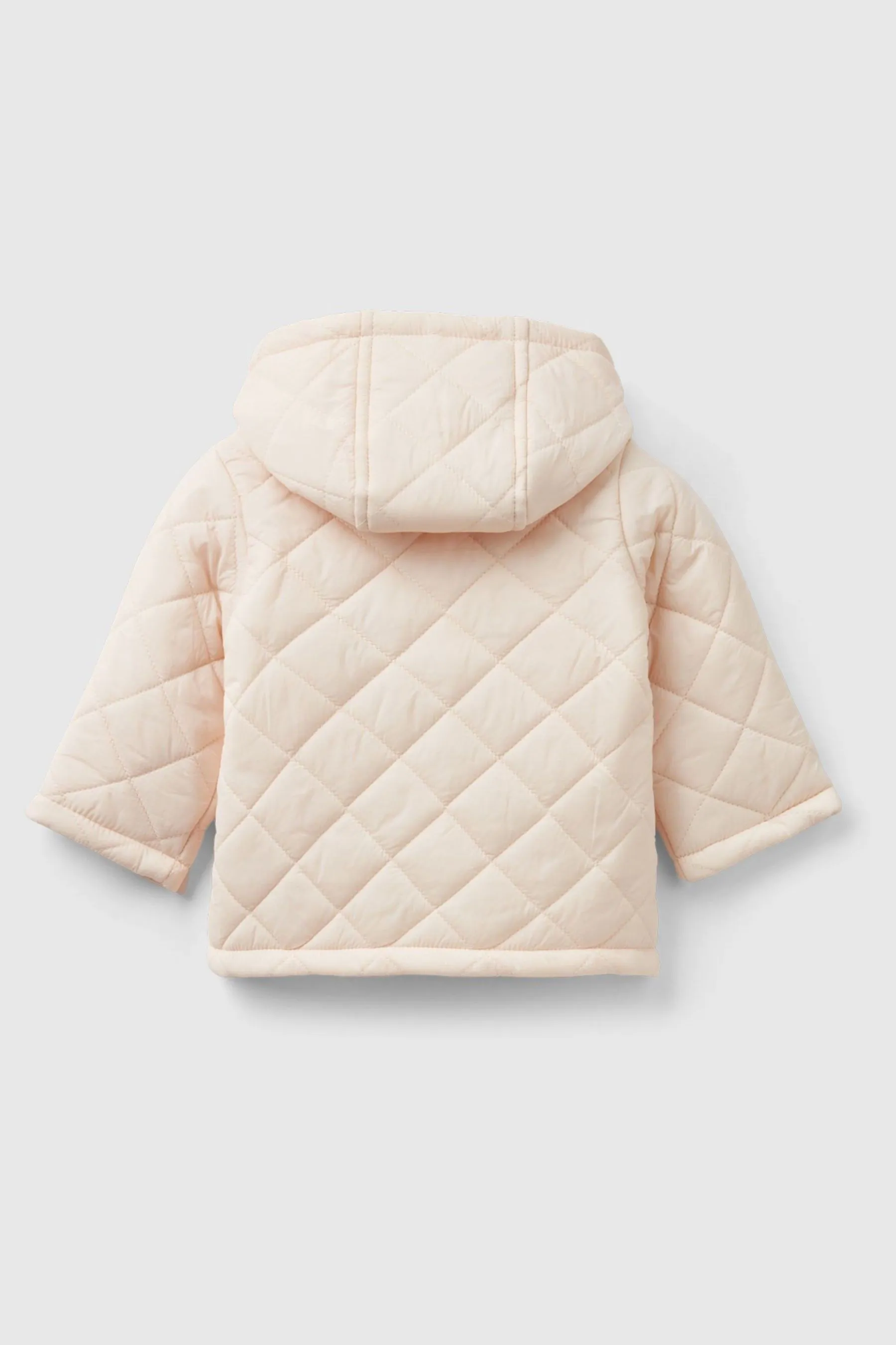 Benetton Girls Pink 100% Cotton Quilted Coat