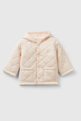 Benetton Girls Pink 100% Cotton Quilted Coat