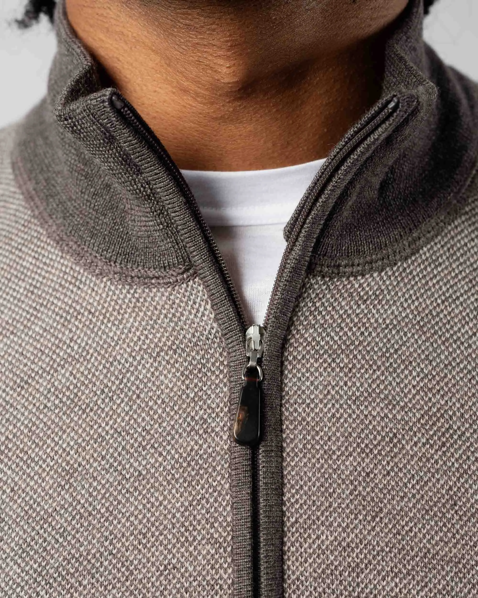 Birdseye Zip Cardigan