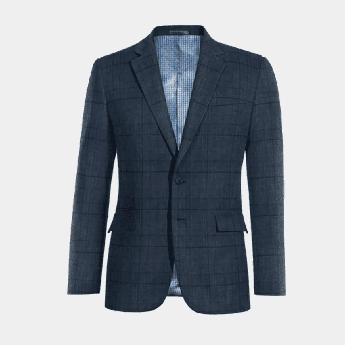 Blue prince of wales lightweight linen Jacket