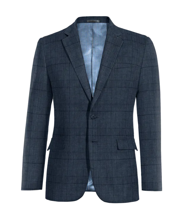 Blue prince of wales lightweight linen Jacket