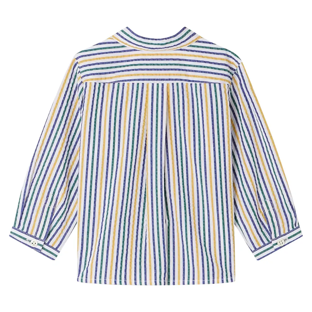 Bonpoint Baby Malo Shirt Dark Blue Stripes