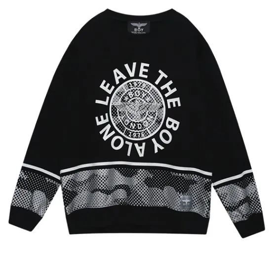 BOY LONDON  |Unisex Studded Street Style U-Neck Long Sleeves Cotton