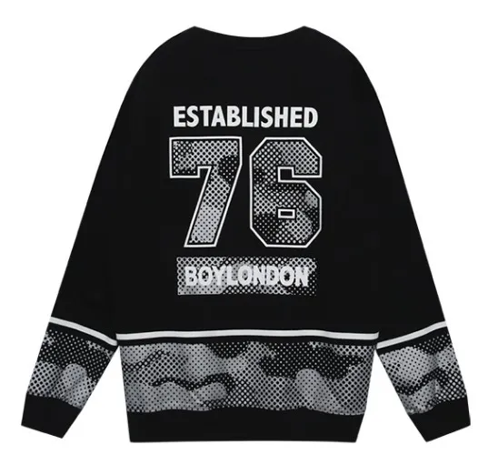 BOY LONDON  |Unisex Studded Street Style U-Neck Long Sleeves Cotton