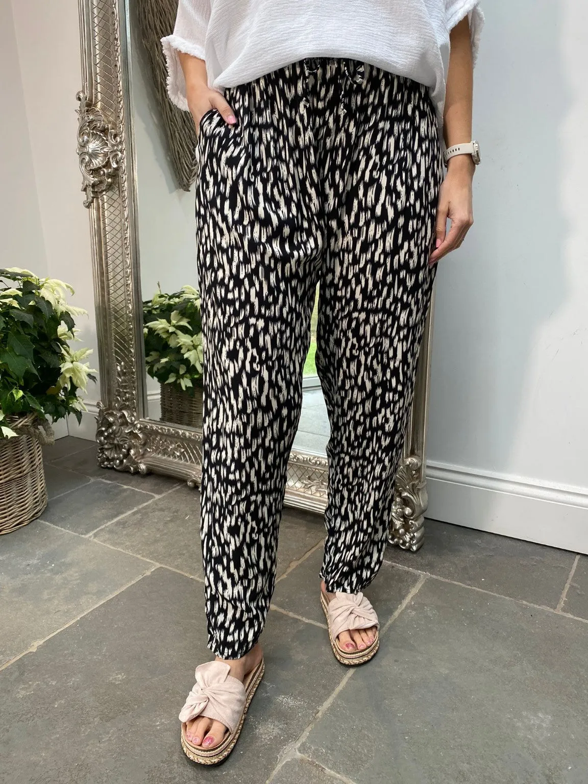 Brushstroke Wide Leg Trousers