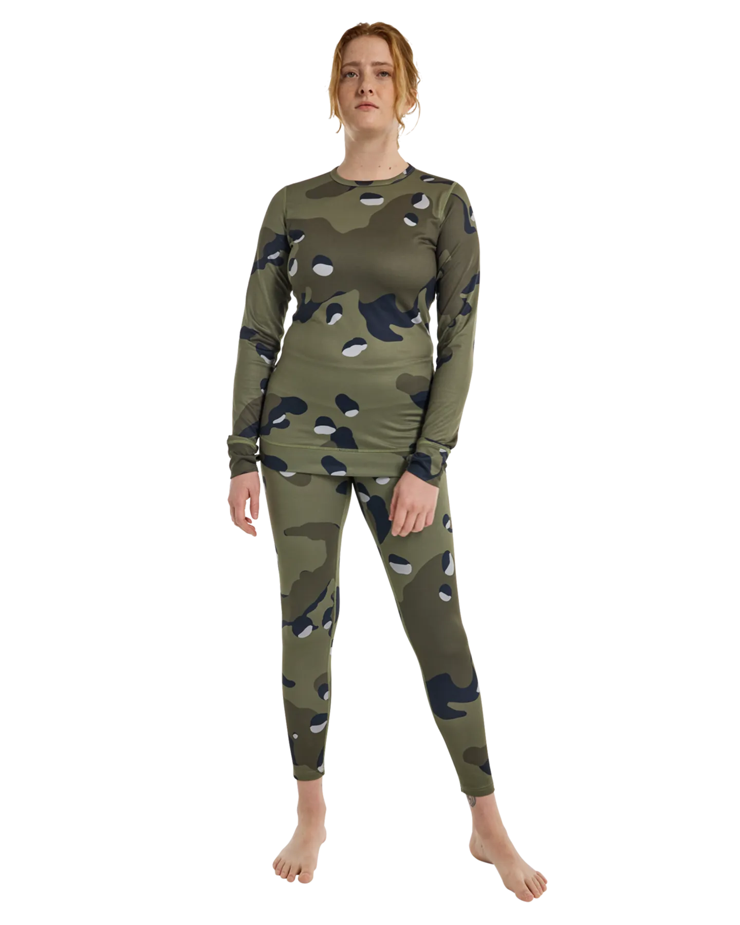 Burton Women's Midweight Base Layer Pants - Forest Moss Cookie Camo