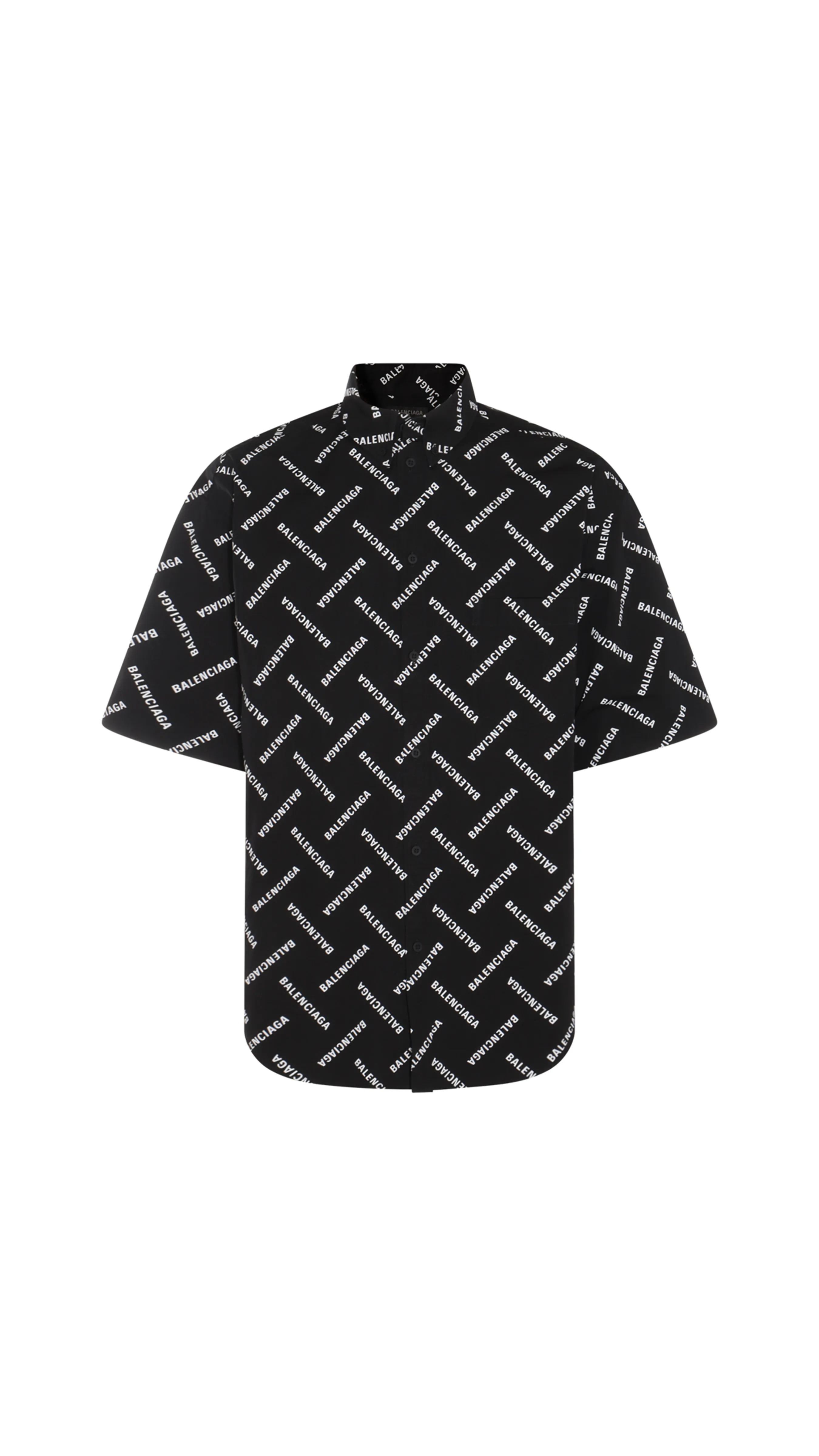 Button-Down Short Sleeve Shirt - Black