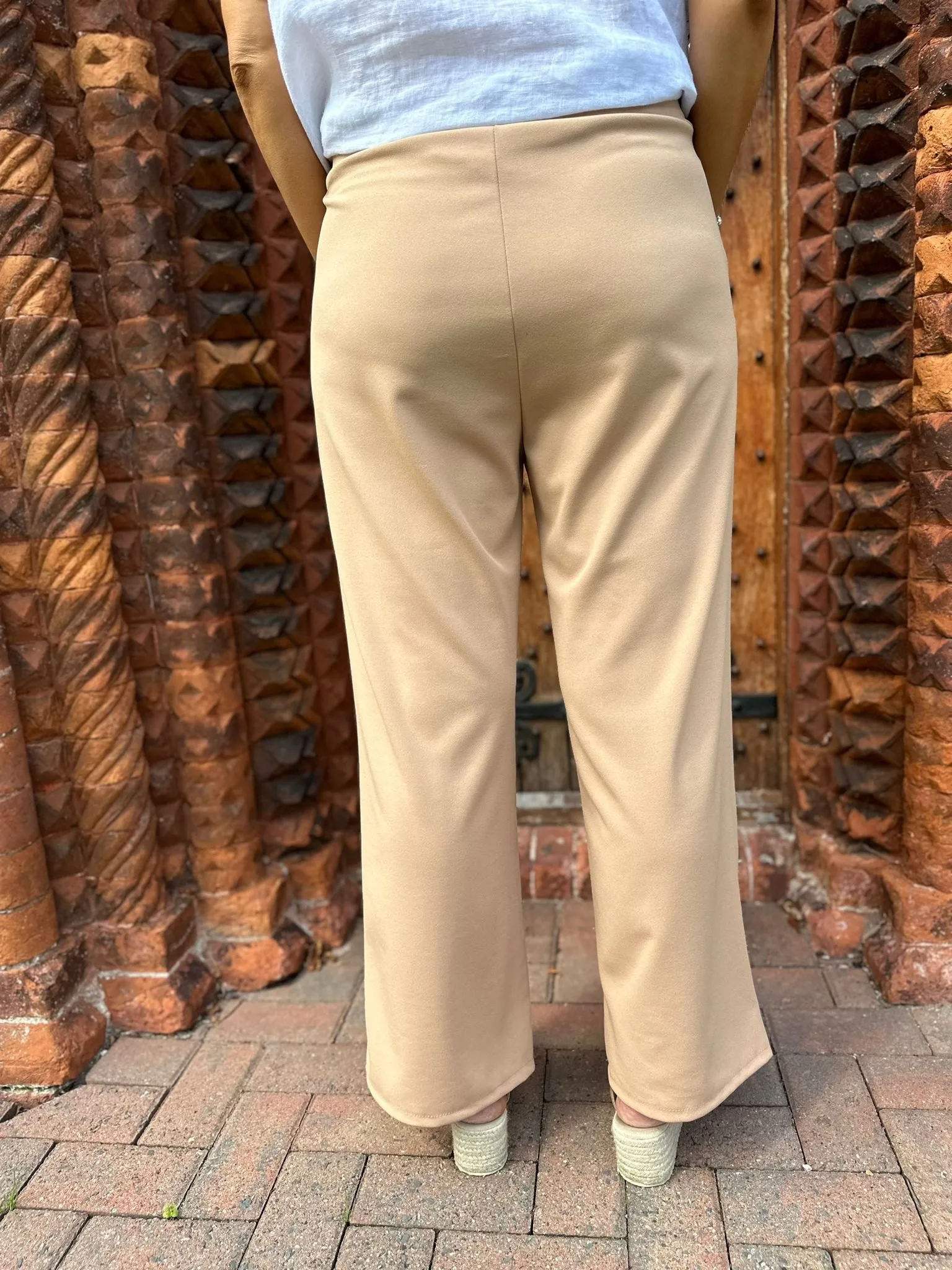 Camel Wide Leg Trousers