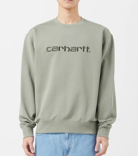 Carhartt  |Crew Neck Unisex Street Style U-Neck Long Sleeves Plain