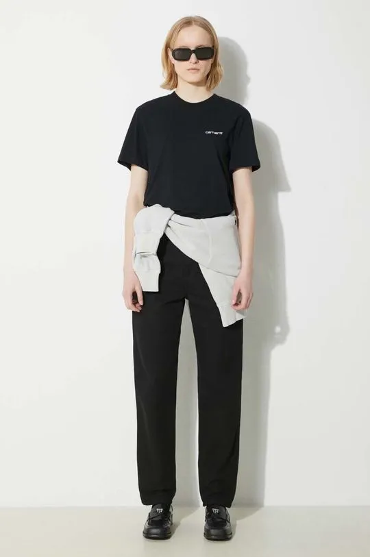 Carhartt WIP cotton trousers Pierce Pant black color I033140.8902