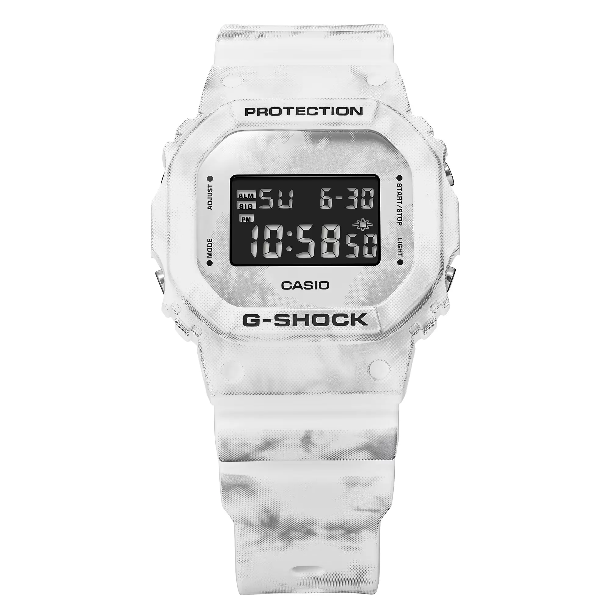 CASIO G-SHOCK DW5600GC-7 White Snow Grunge Camo Digital Watch