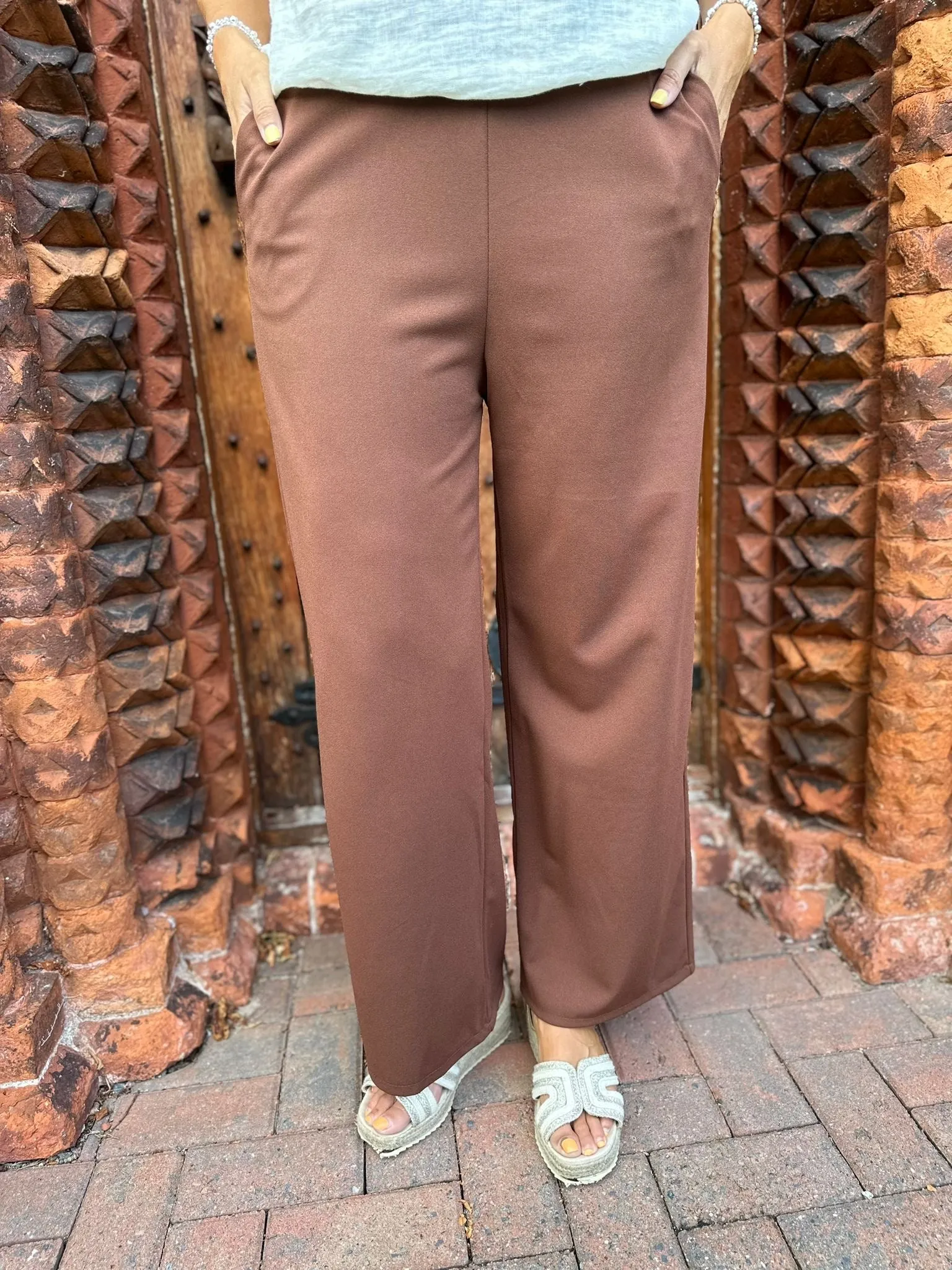 Chocolate Wide Leg Trousers