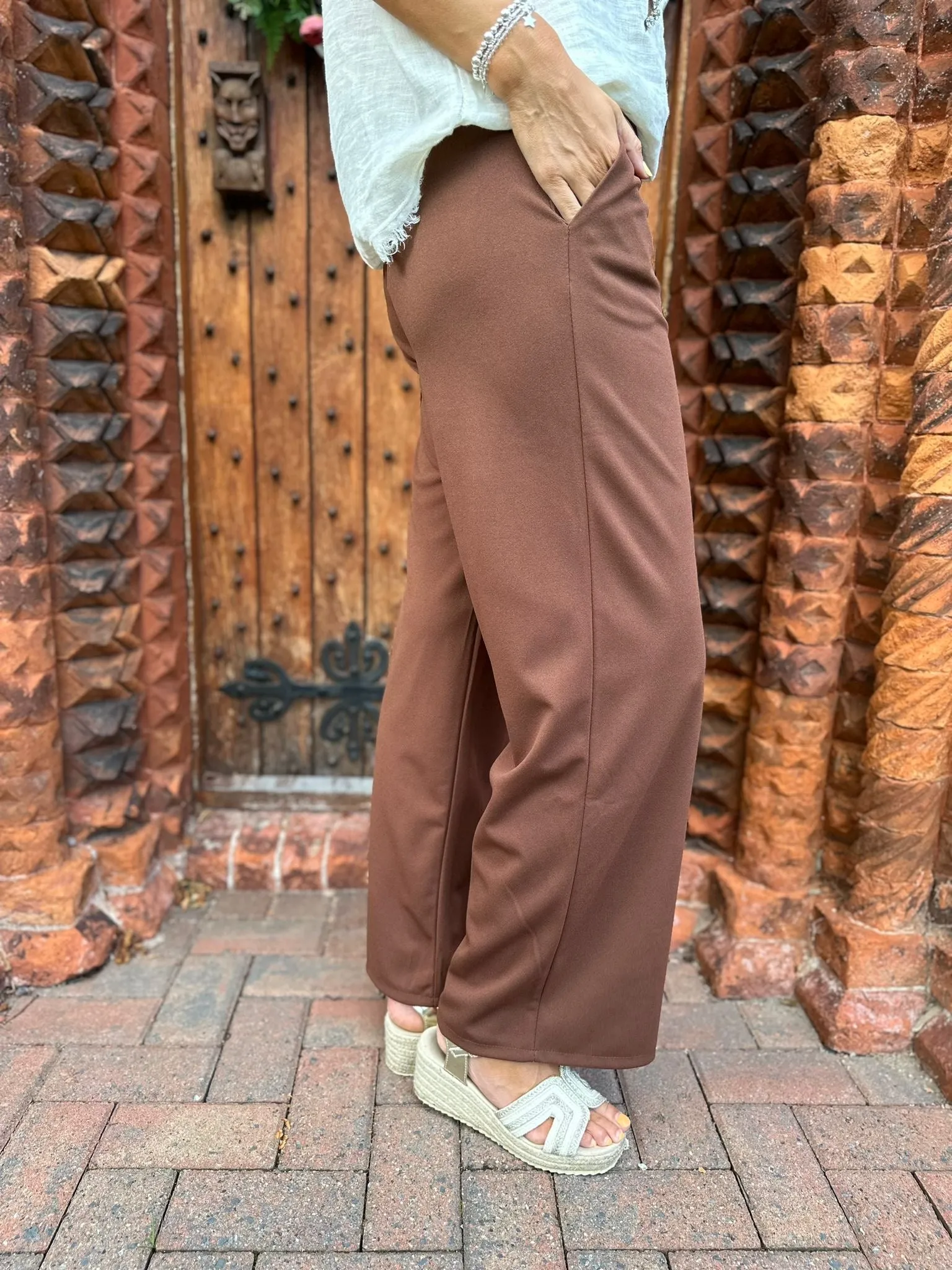 Chocolate Wide Leg Trousers