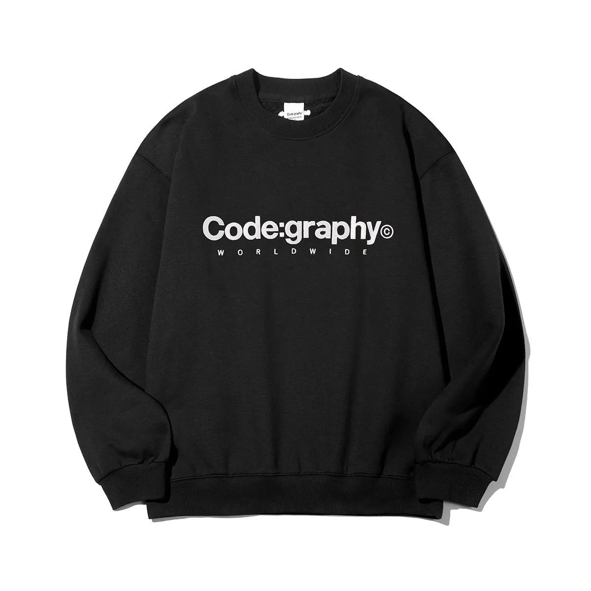 Code graphy  |Crew Neck Unisex Street Style Long Sleeves Plain Cotton