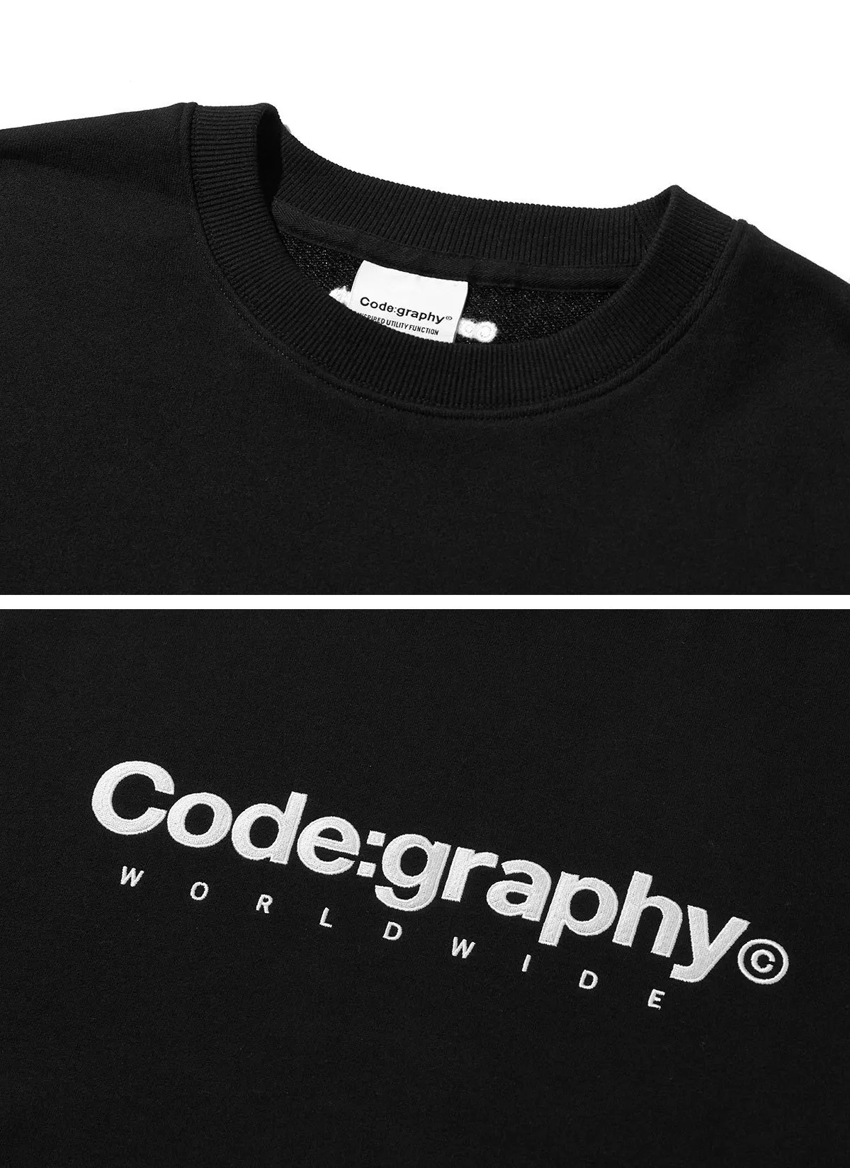 Code graphy  |Crew Neck Unisex Street Style Long Sleeves Plain Cotton