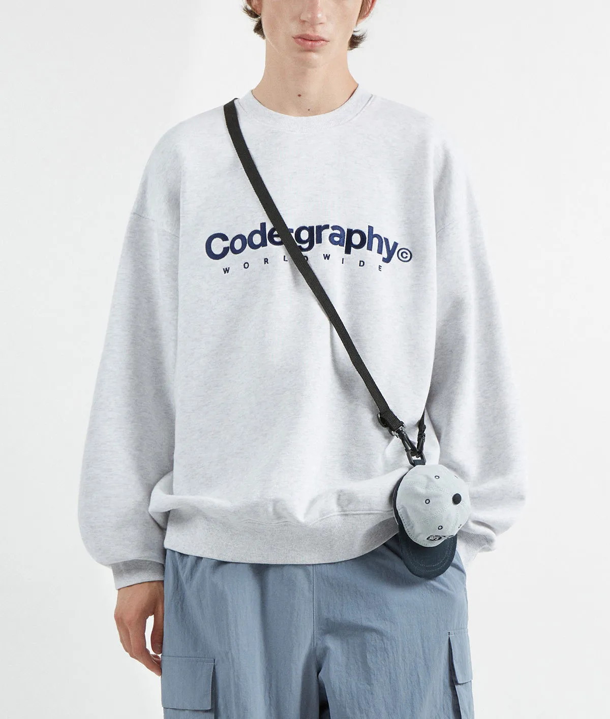 Code graphy  |Crew Neck Unisex Street Style Long Sleeves Plain Cotton