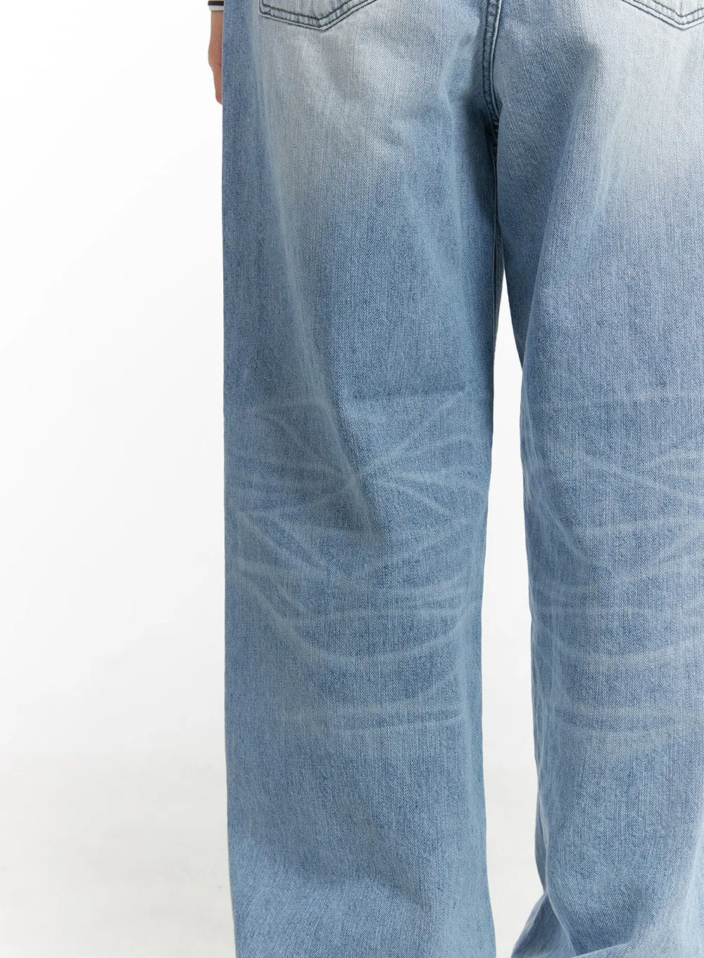 Cotton Cloud Washed Straight Jeans CM407