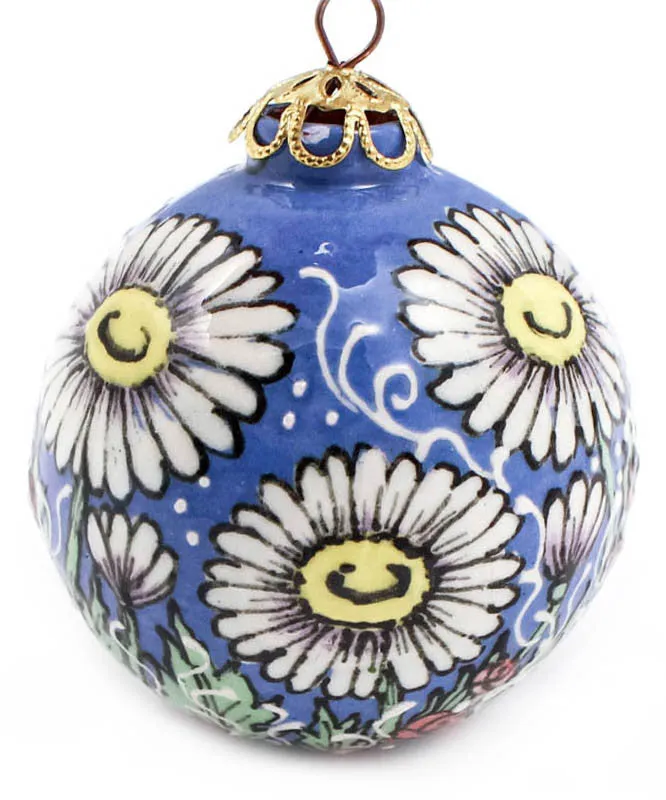 Daisy Chain Small Bulb Ceramic Ornament