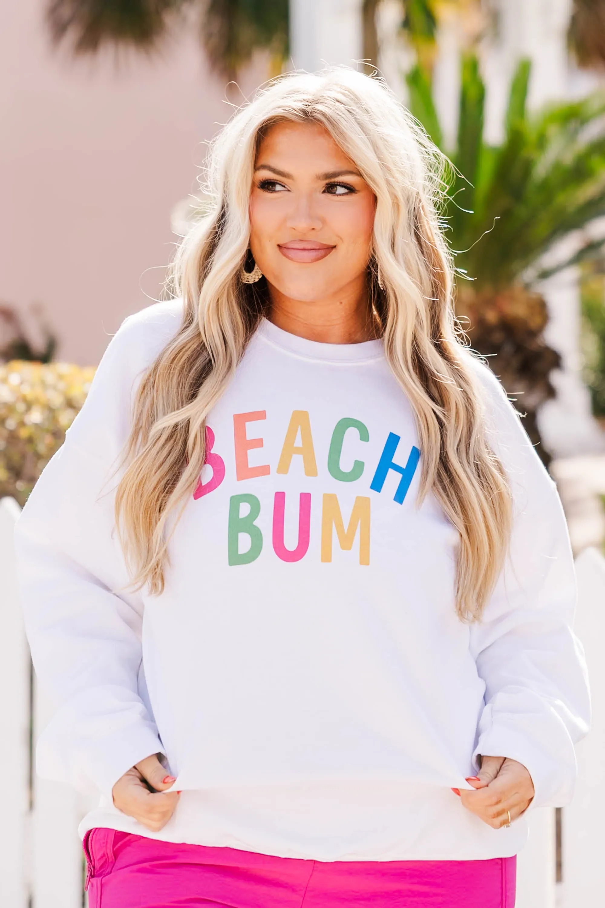 Down By The Coast Sweatshirt, White