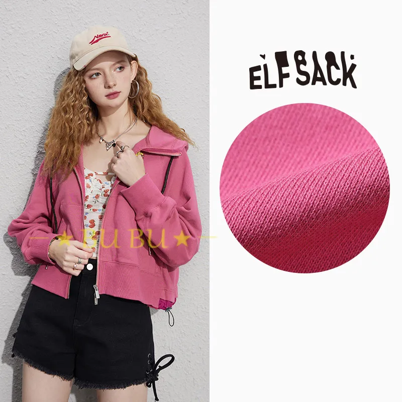 ELF SACK  |Blended Fabrics Street Style Long Sleeves Plain Cotton