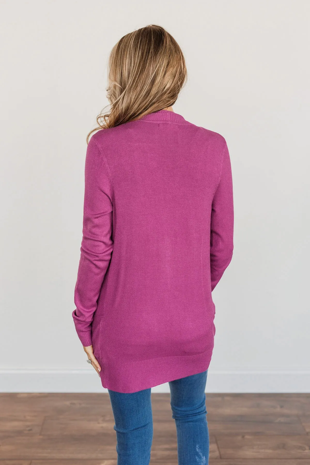 Essential Cardigan- Magenta