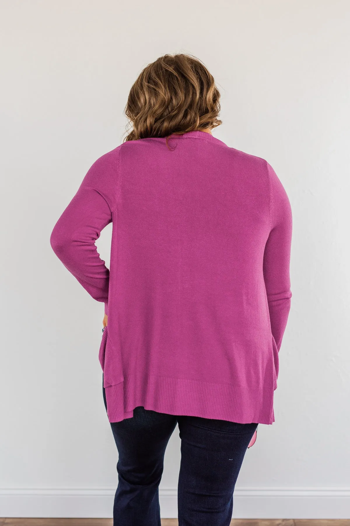 Essential Cardigan- Magenta