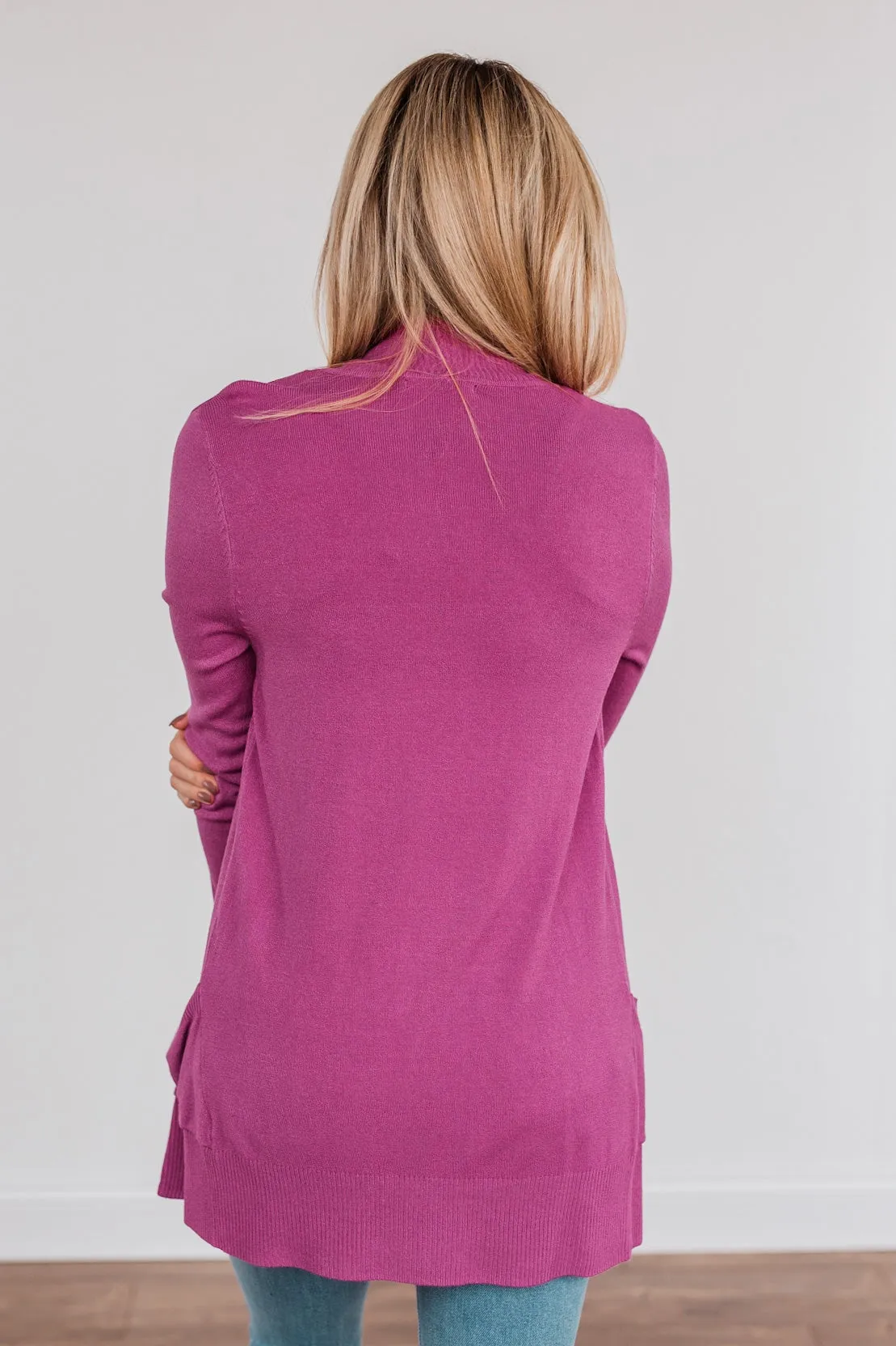 Essential Cardigan- Magenta