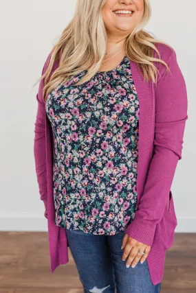 Essential Cardigan- Magenta