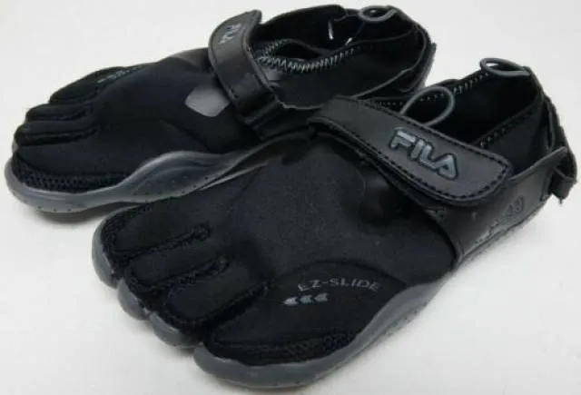 Fila skele-toes size 5 m eu 35.5 women's ez slide water shoes black 5pk14074-020