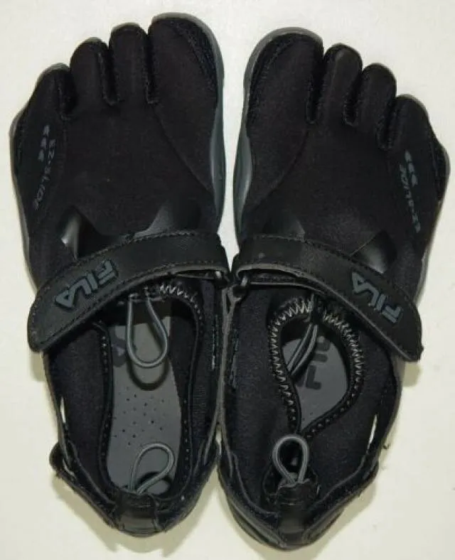 Fila skele-toes size 5 m eu 35.5 women's ez slide water shoes black 5pk14074-020