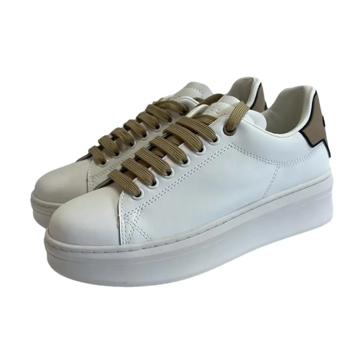 Gaelle Paris GACAW0013 ADDICT Sneaker Donna Stringate Bianco Marrone