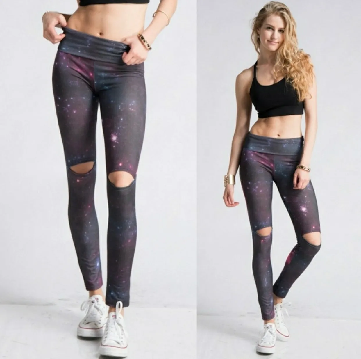 Galaxy Yoga Fold Band Leggings