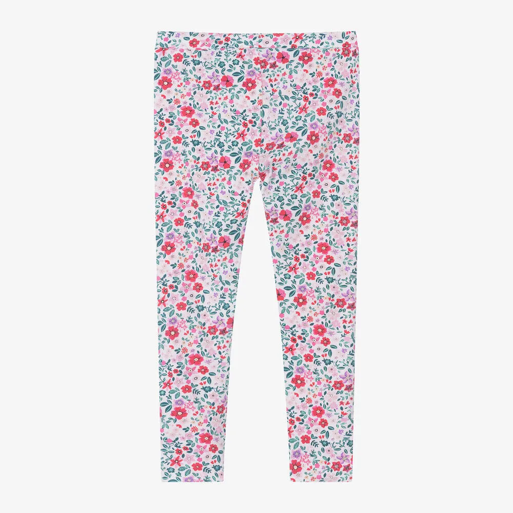 Girls Pink Cotton Reversible Leggings