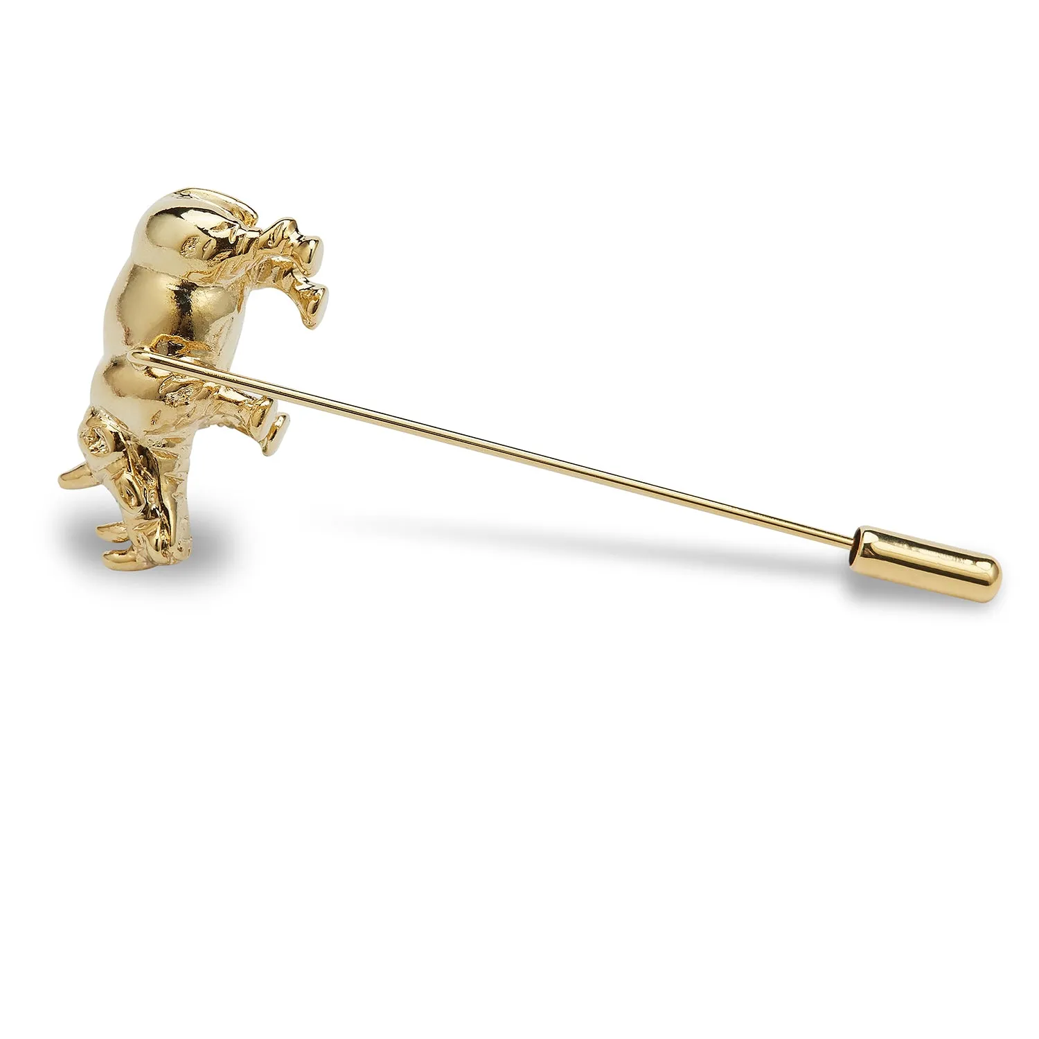 Gold Javan Rhino Lapel Pin