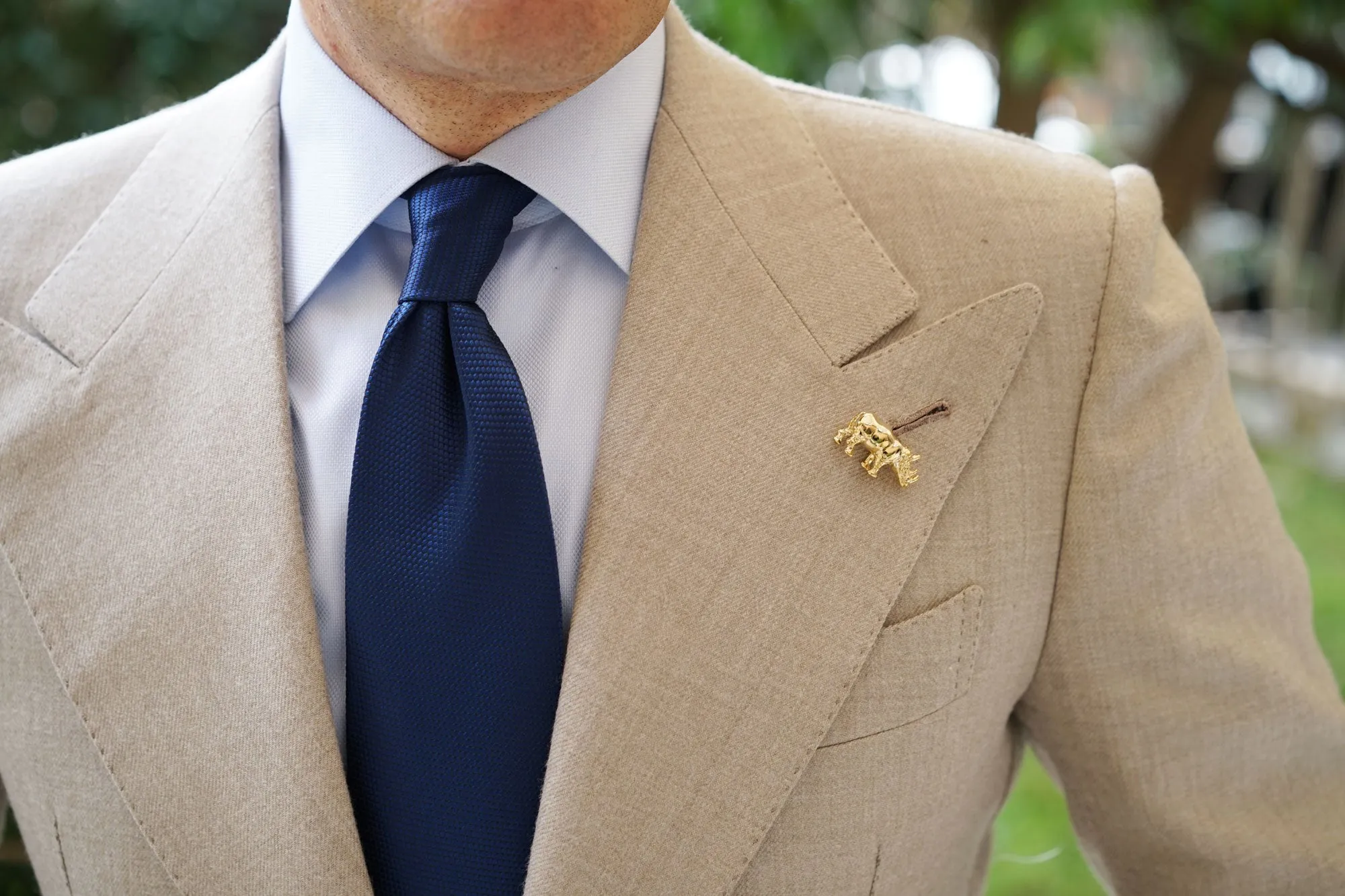 Gold Javan Rhino Lapel Pin