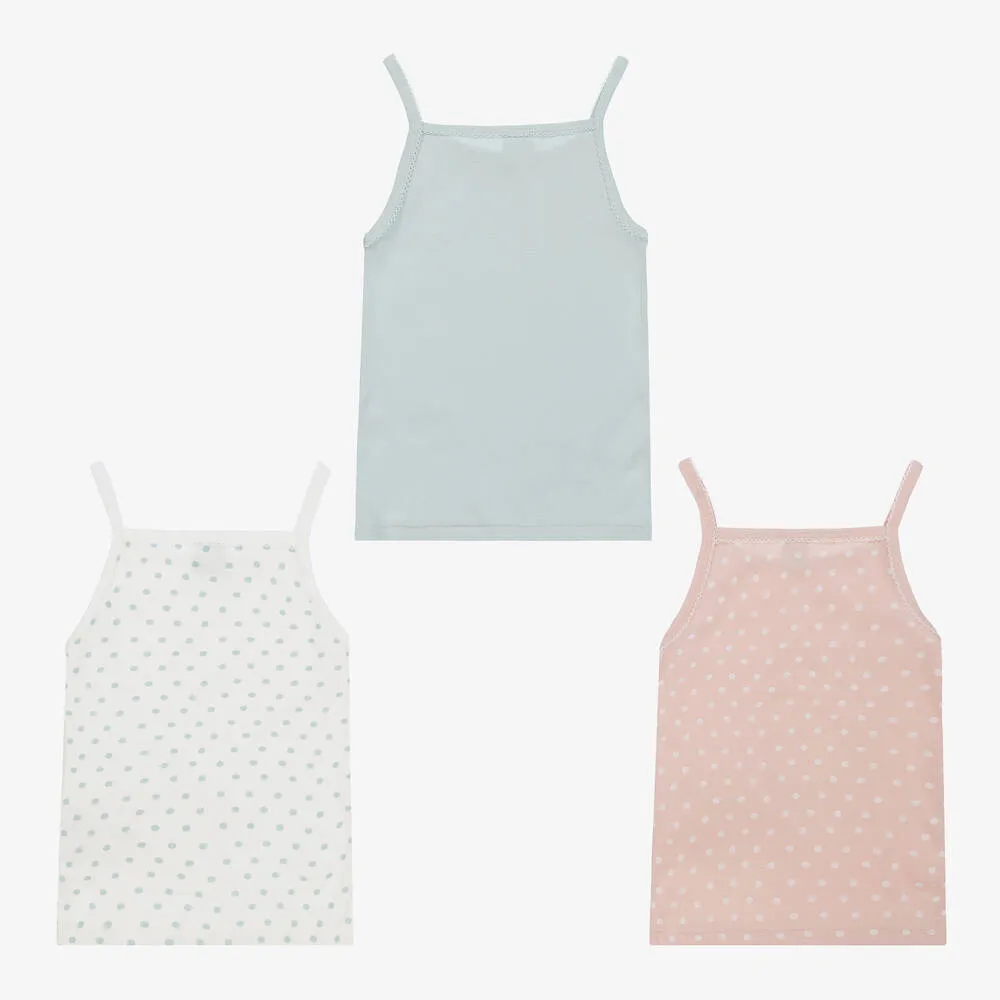 Green & Pink Organic Cotton Vests (3 Pack)