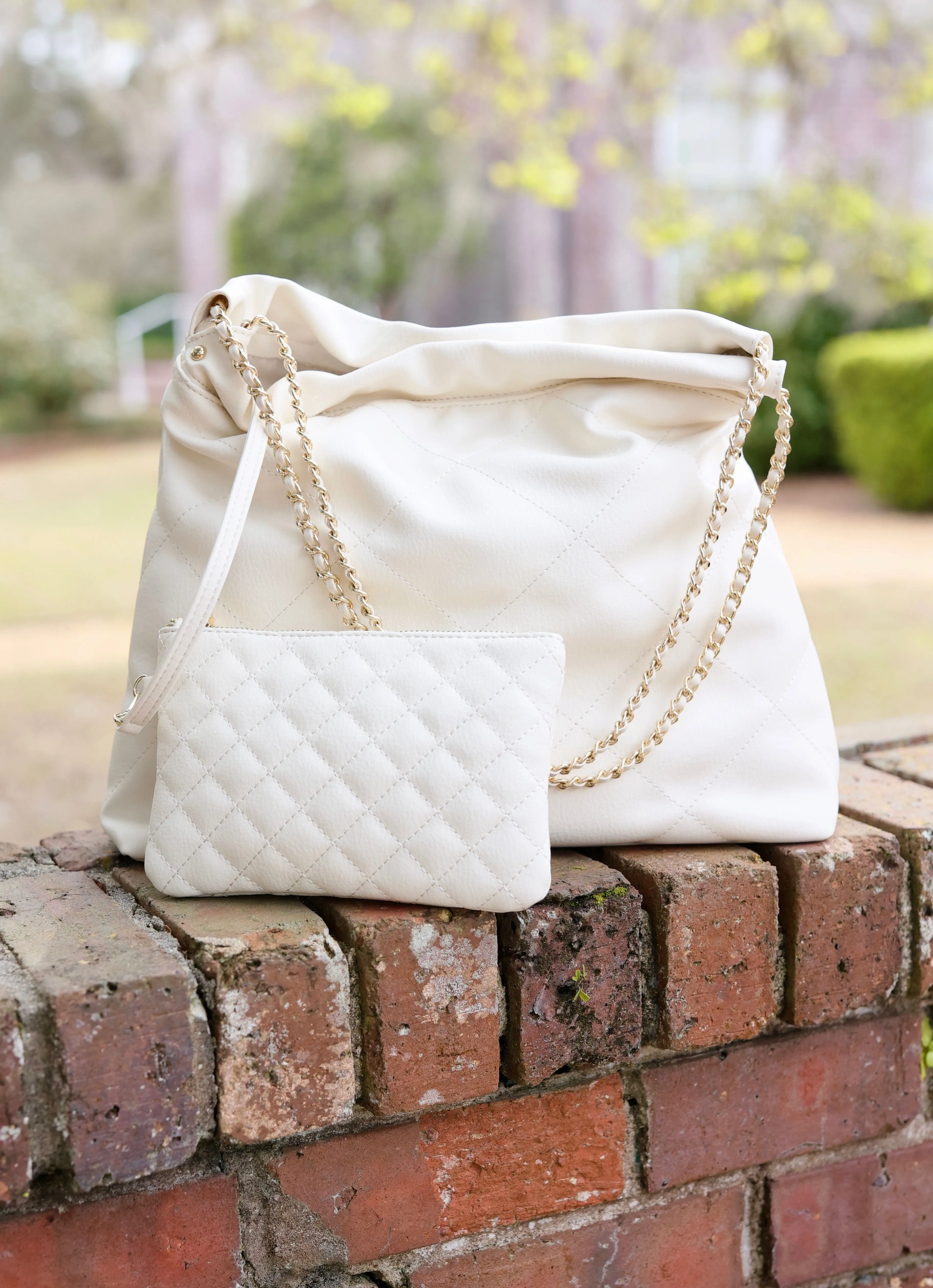 Harlow Tote with Pouch CREAM